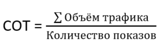средний объём трафика в яндекс директ формула